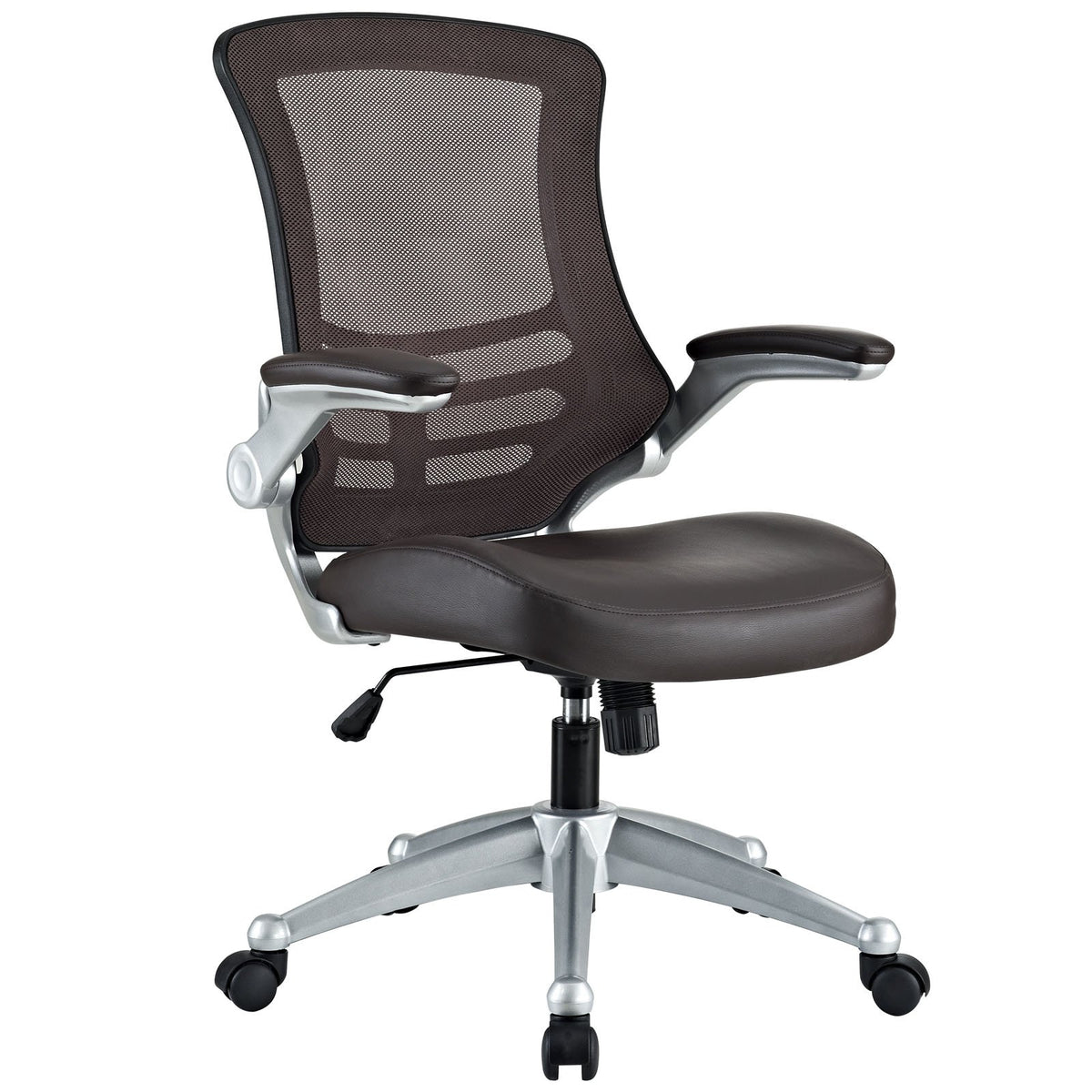 Modway Attainment Mesh Back and Vinyl Seat Modern Office Chair in Brown