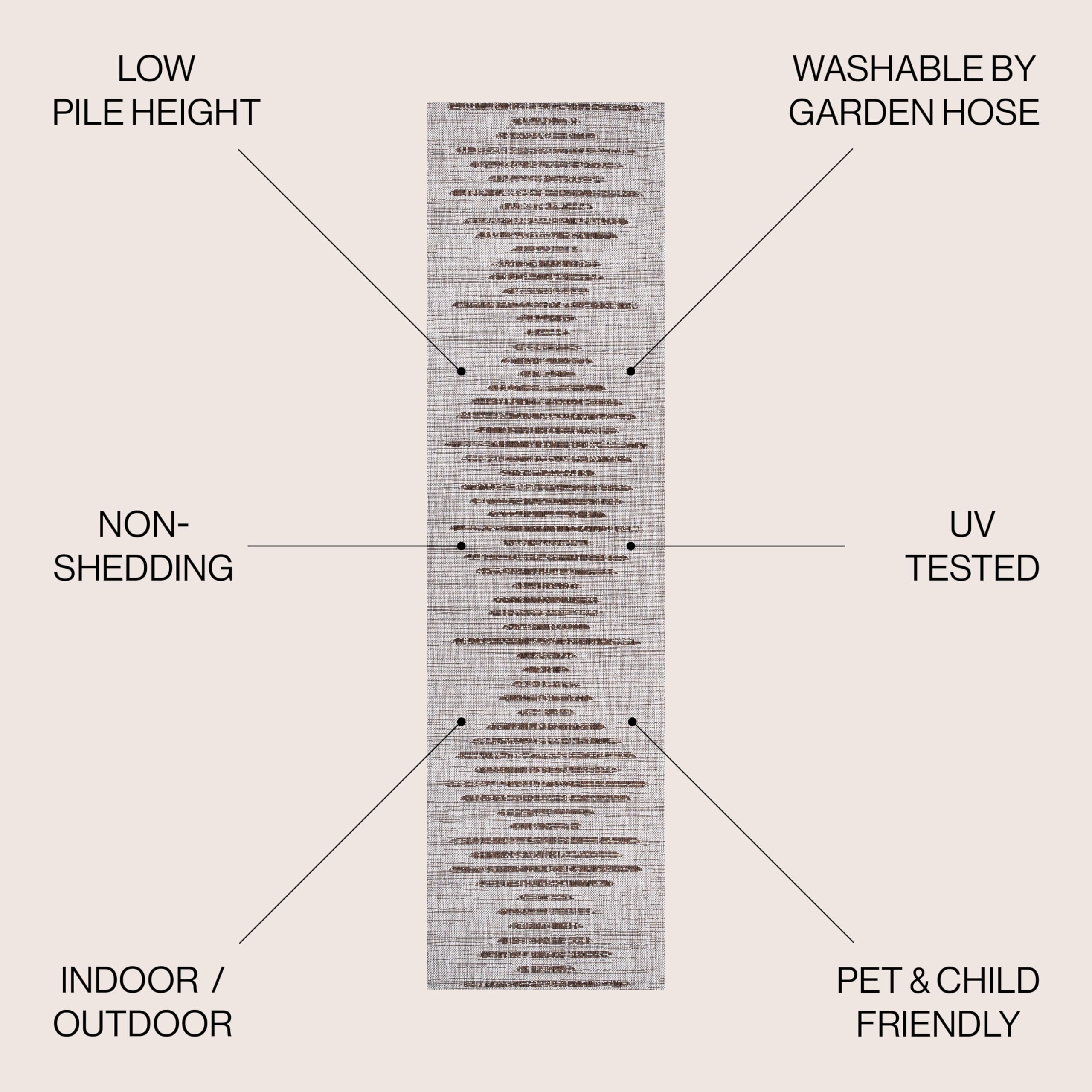 Jonathan Y Smb124A-28 Zolak Berber Stripe Geometric Indoor Outdoor Area-Rug Bohemian Contemporary Easy-Cleaning Bedroom Kitchen Backyard Patio Non Shedding, 2 X 8, Beige/Brown