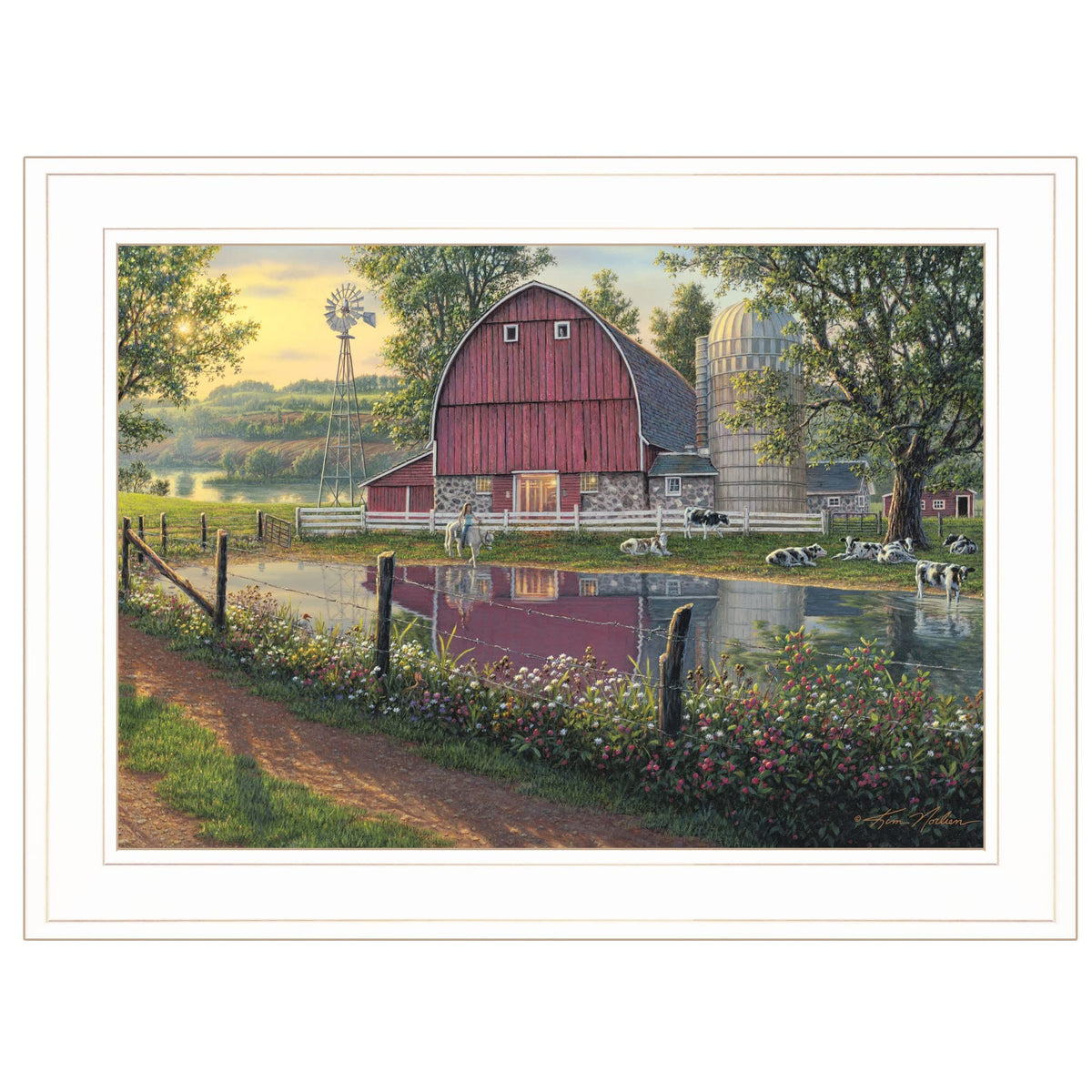 Barnyard Memories 3 White Framed Print Wall Art