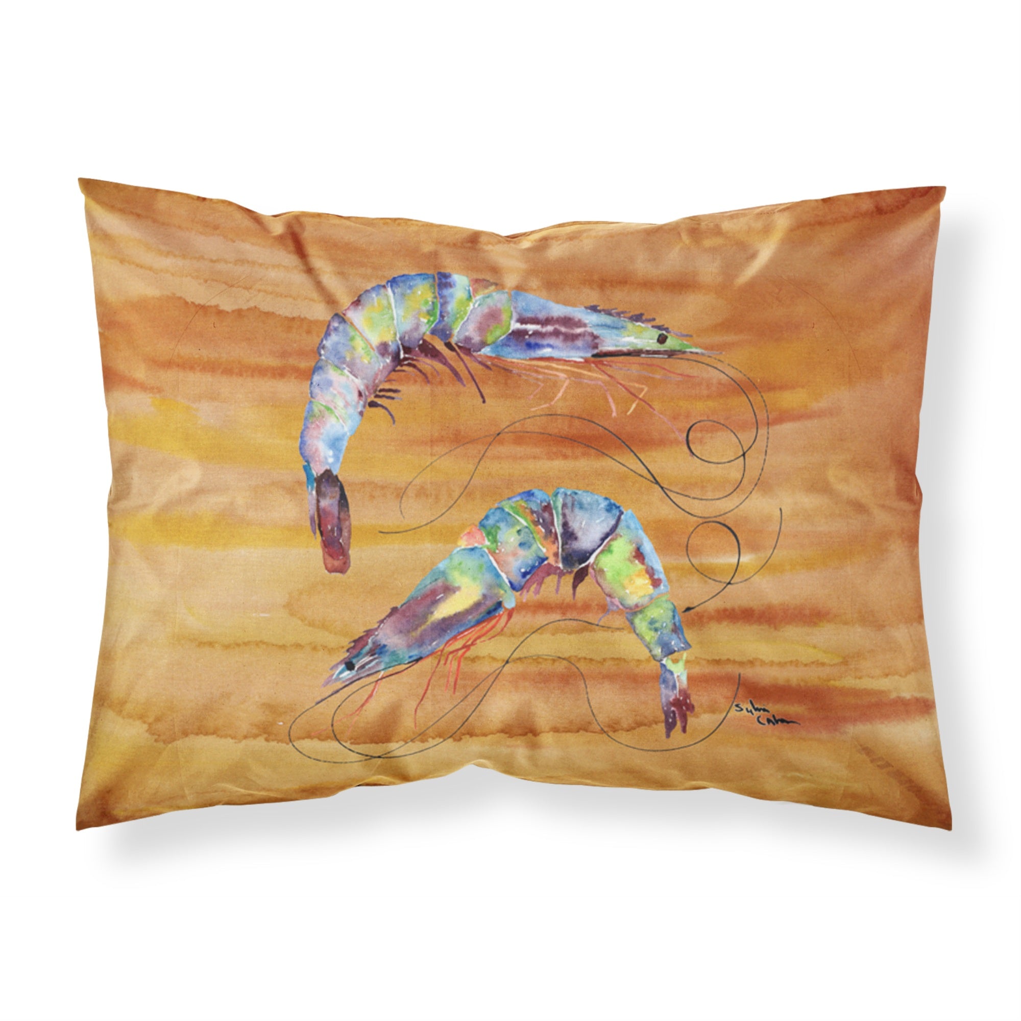 'Caroline'S Treasures 8145Pillowcase Shrimp Moisture Wicking Fabric Standard Pillowcase, Large, Multicolor'