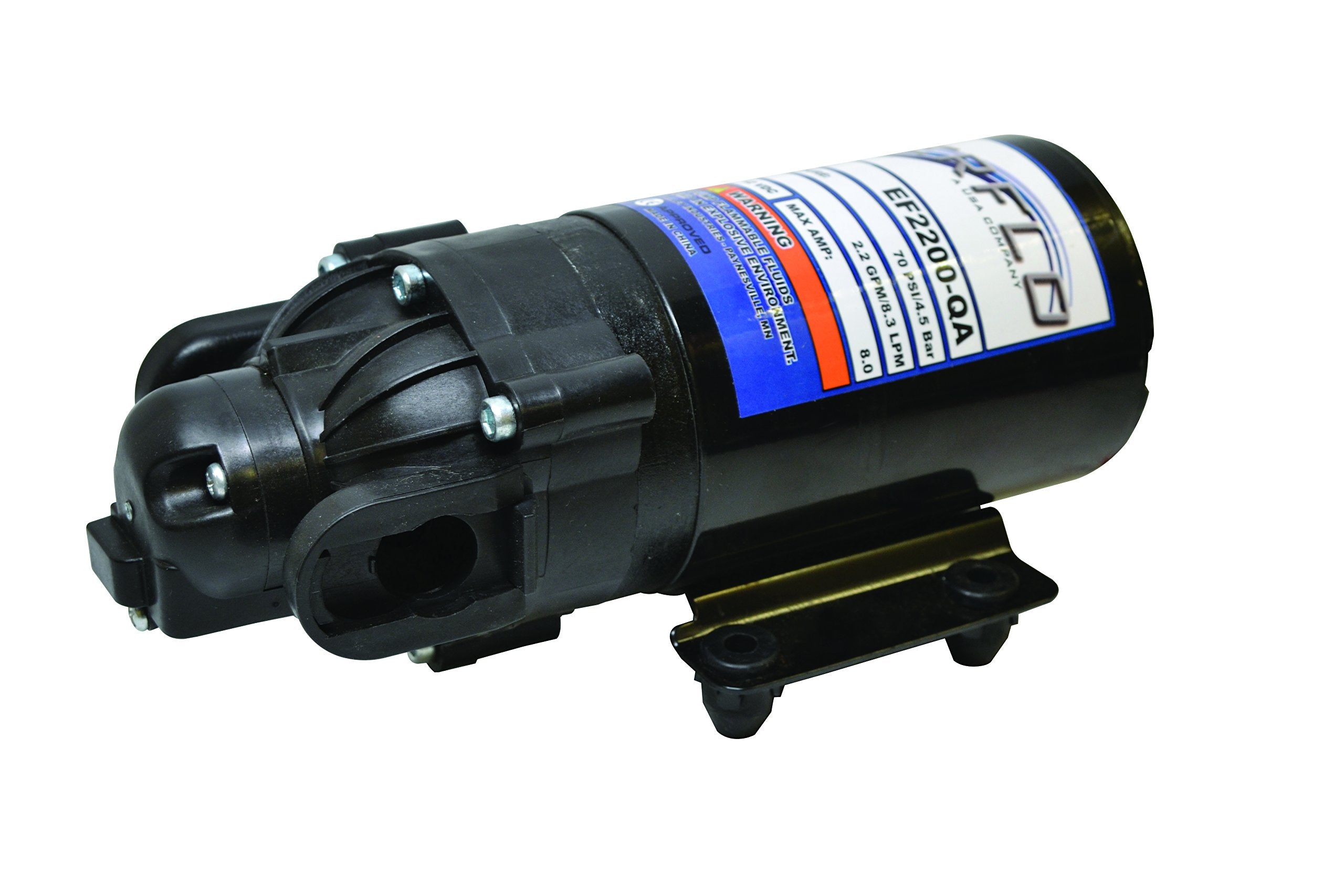 Everflo Ef2200-Qa-Box 2.2Gpm 12V Diaphragm Pump-Quick Attach Port, Black