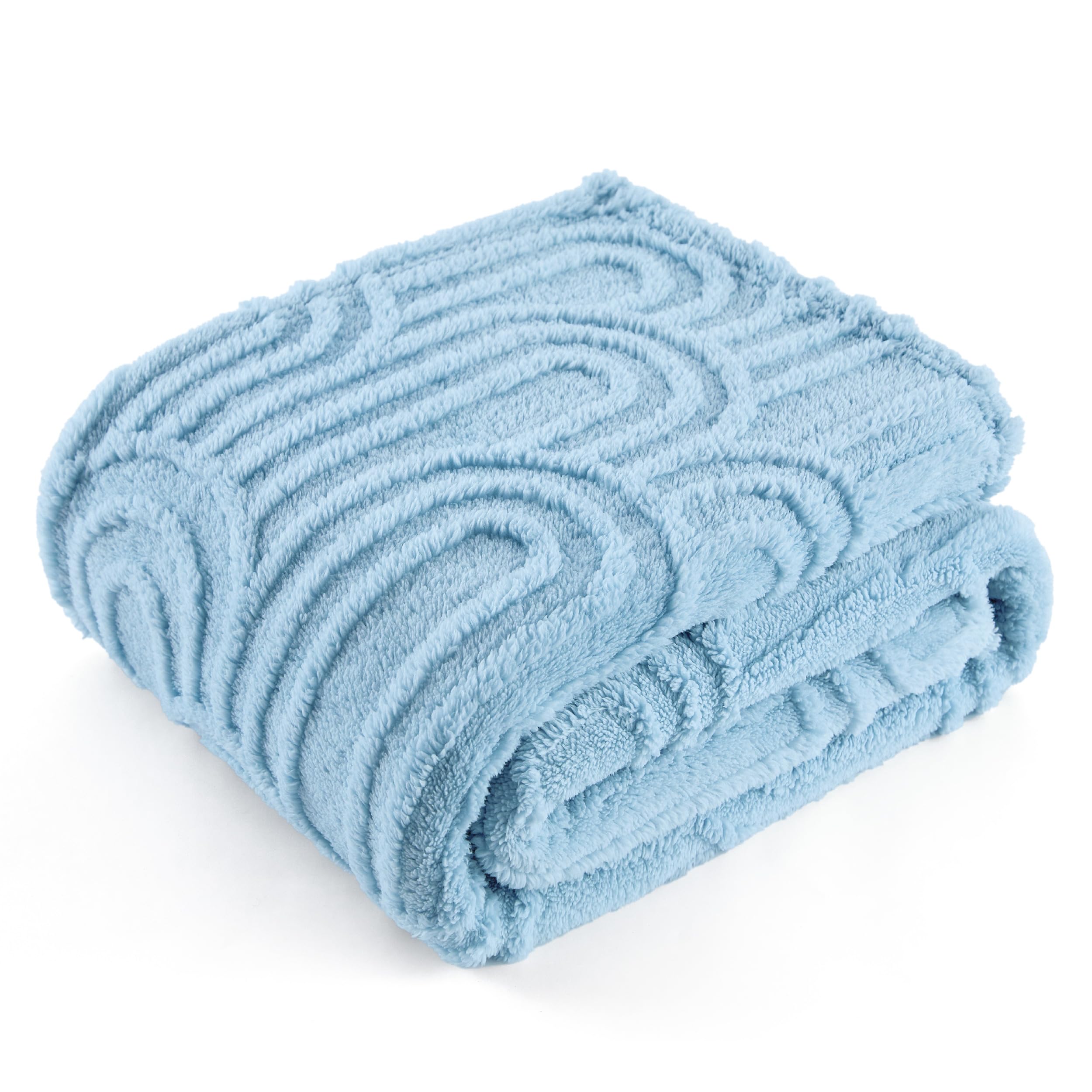 Bedsure Blue Throw Blanket for Couch - Super Soft Cozy Blankets for Women, Cute Small Blanket for Girls, 50x60 Inches