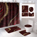 beifivcl 4Pcs Luxury Marble Shower Curtain Sets, Bathroom Sets with Shower Curtain, Toilet Lid Rug, Contour Mat and Bath Mat, Sh