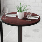 Flash Furniture Glenbrook 24'' Round Table Top with Black or Mahogany Reversible Laminate Top