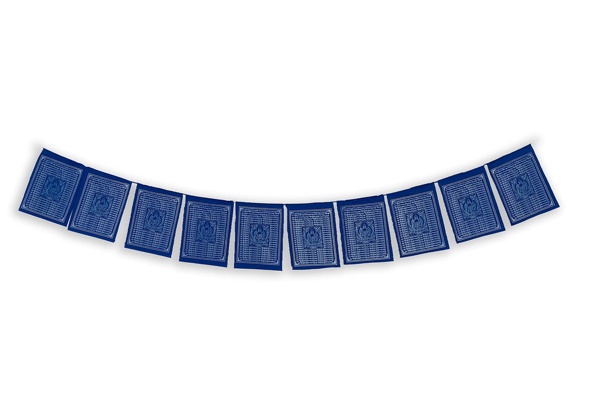 Hands Of Tibet Tibetan Medicine Buddha Healing Prayer Flags, Blue, 8' X 8', Set Of 10