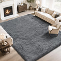 yongyangjuxin Fluffy Rug Shaggy Area Rug, Dark Grey 10x14 Area Rugs for Bedroom, Super Soft Shaggy Rugs for Living Room Bedroom 
