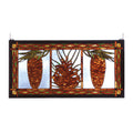 36 Inch  Wide X 18 Inch  High Pinecone Stained Glass Window