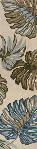 HomeRoots 9'X12' Ivory Hand Tufted Monstera Indoor Area Rug