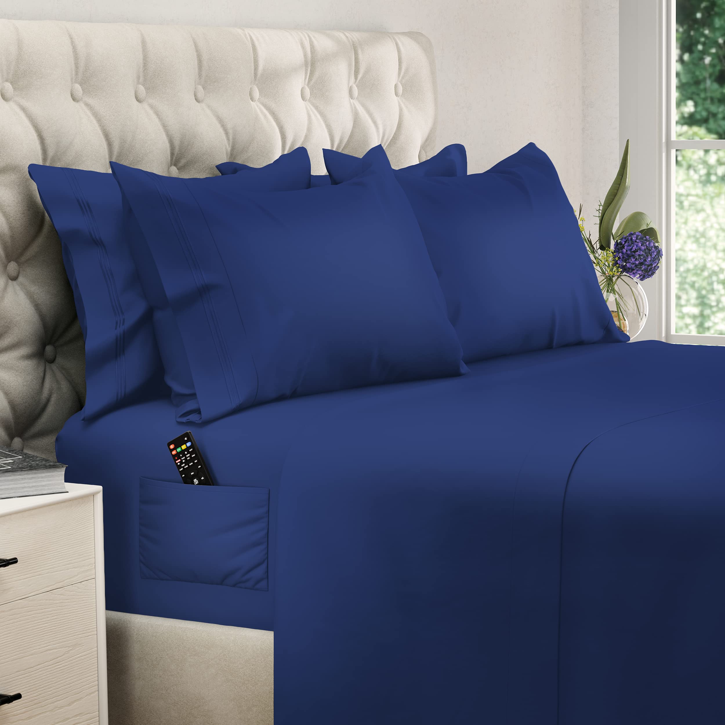Dreamcare California King Sheets - Cooling Bed Sheets - 6Pcs Set - Cal King Sheets - California King Sheet Sets - Luxury Soft &