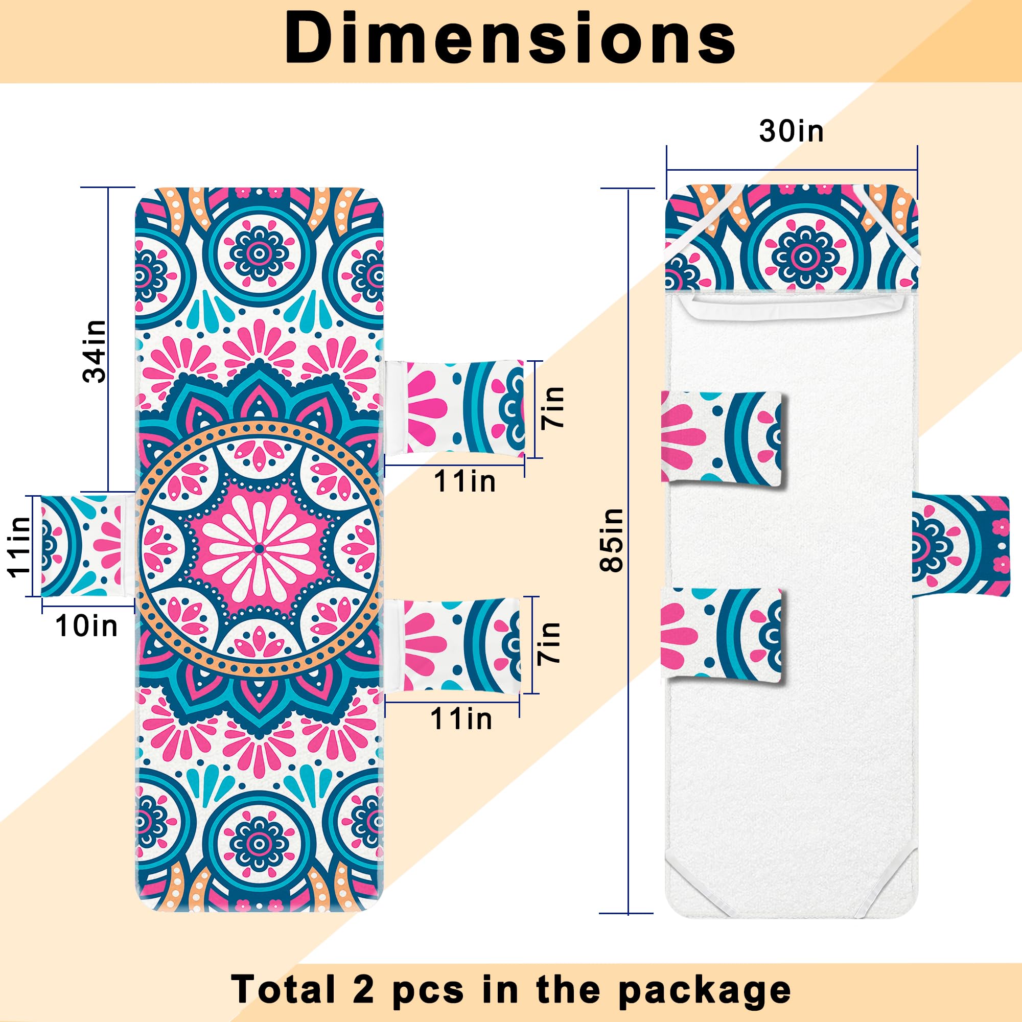 Ruikyhom Lounge Chair Towel Cover, Chaise Lounge Cover (Pack Of 2), Beach Chair Covers With 3 Pockets For Trips Beach Pool Garde