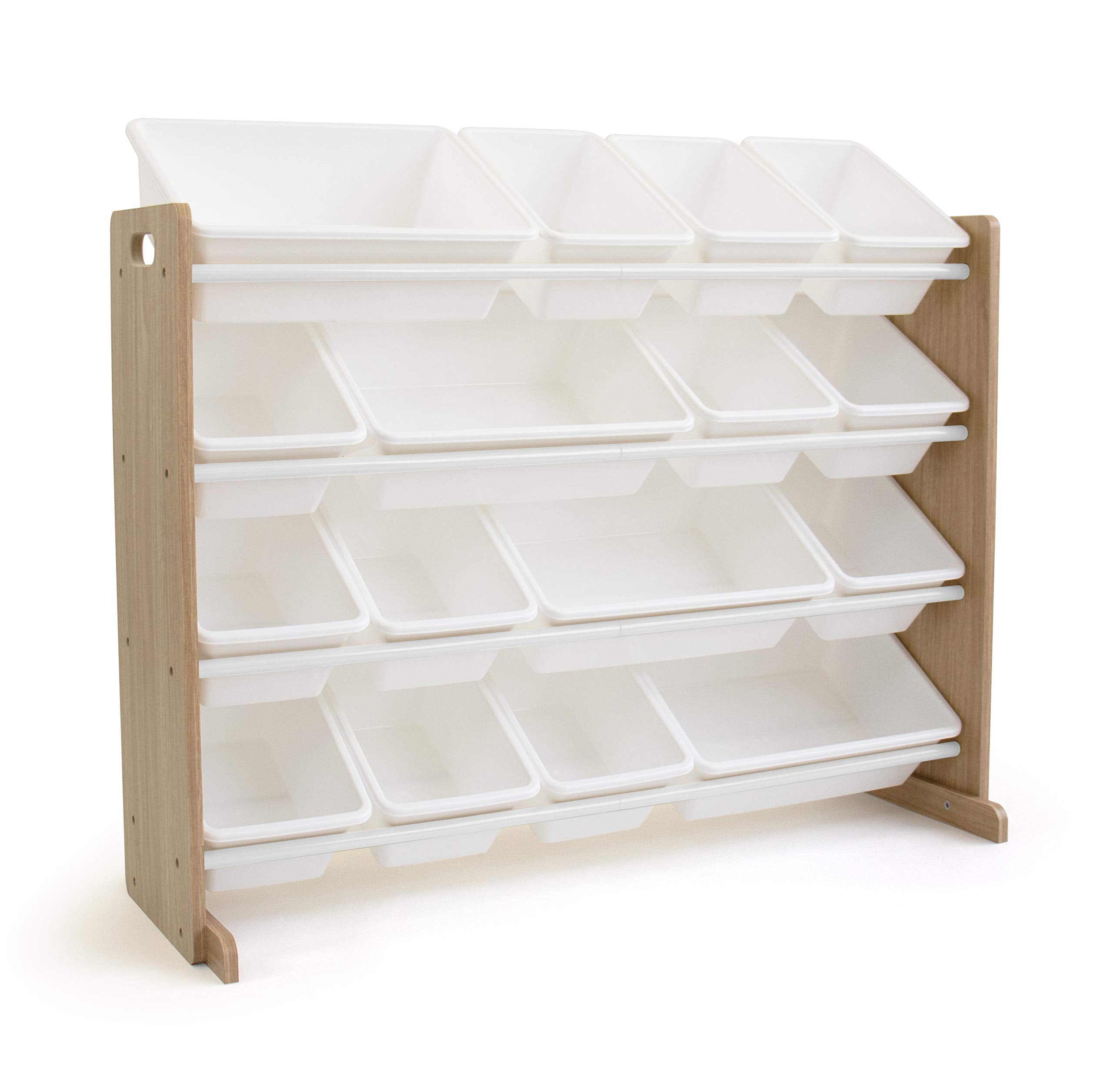 Humble Crew Supersized Toy Storage Organizer with 16 Removable Bins, Natural/White - Large Toy Storage for Toddlers Ideal for Ki