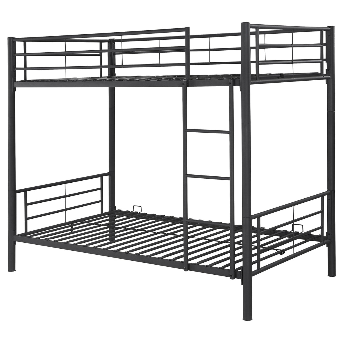 Coaster Furniture Hayward Modern Contemporary Metal Twin Over Twin Bunk Bed Black 460072B