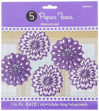 Amscan International 298901-106 20 Cm Dots And Chevron Paper Fan, Pack Of 5