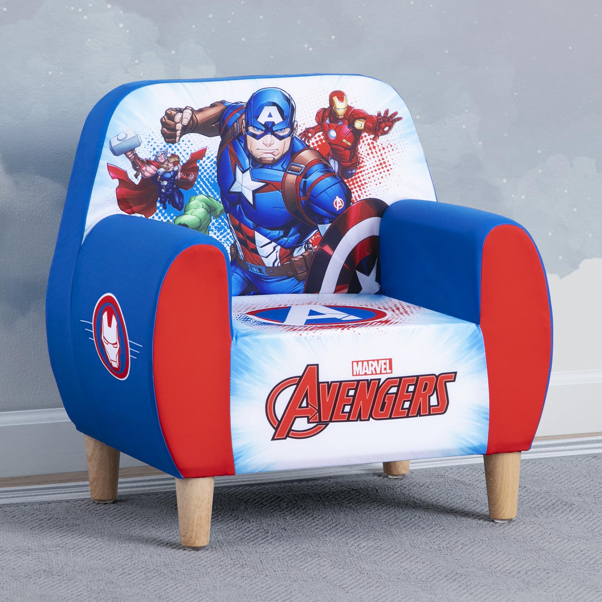 Delta Children Marvel Avengers Foam Chair For Kids, Blue