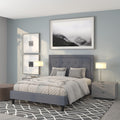 Flash Furniture Roxbury Queen Size Tufted Upholstered Platform Bed In Light Gray Fabric