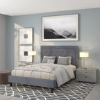 Flash Furniture Roxbury Queen Size Tufted Upholstered Platform Bed In Light Gray Fabric