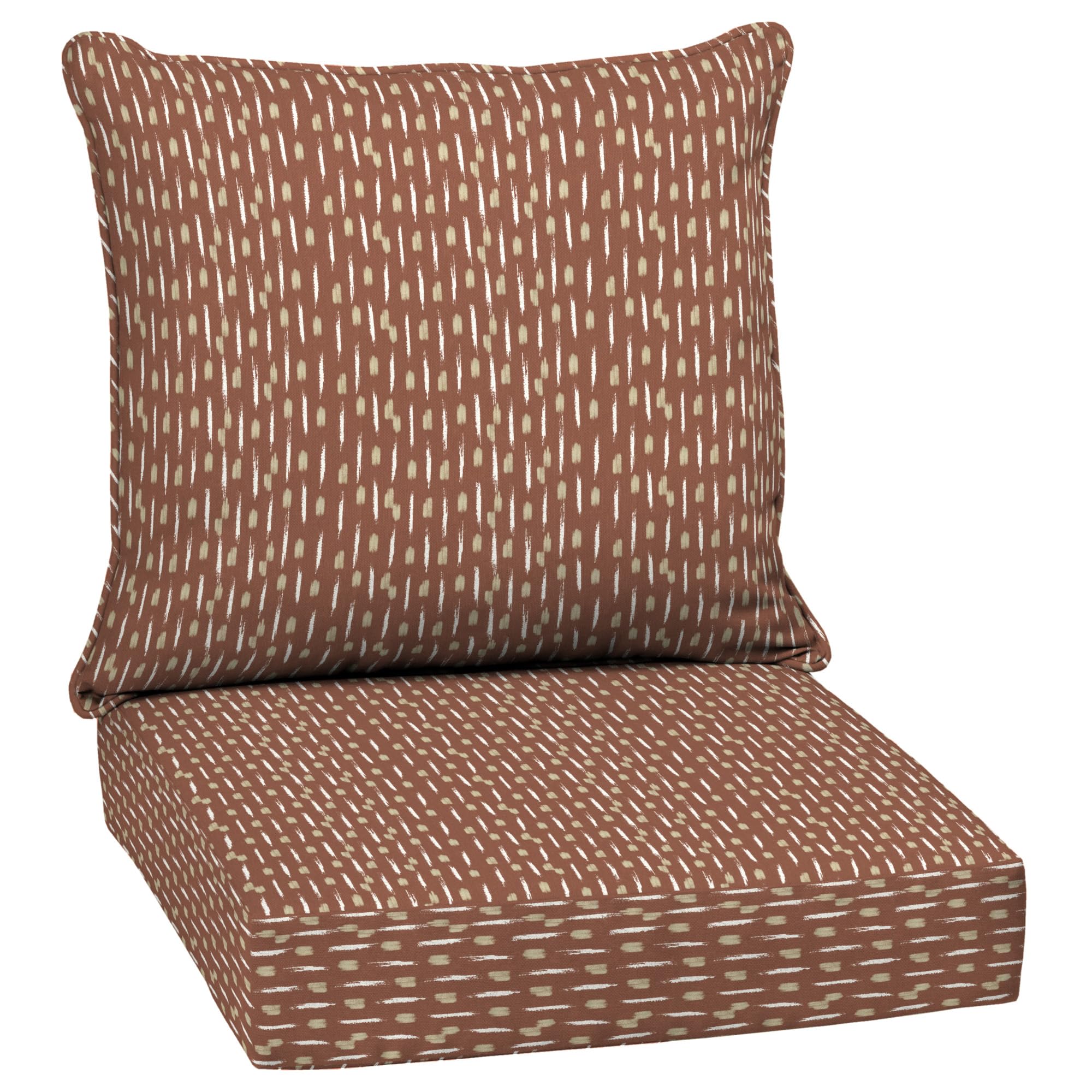 Arden Selections Outdoor Deep Seat Set, 24 X 24, Rain-Proof, Fade Resistant, Deep Seat Bottom And Back Cushion 24 X 24, Rust Red