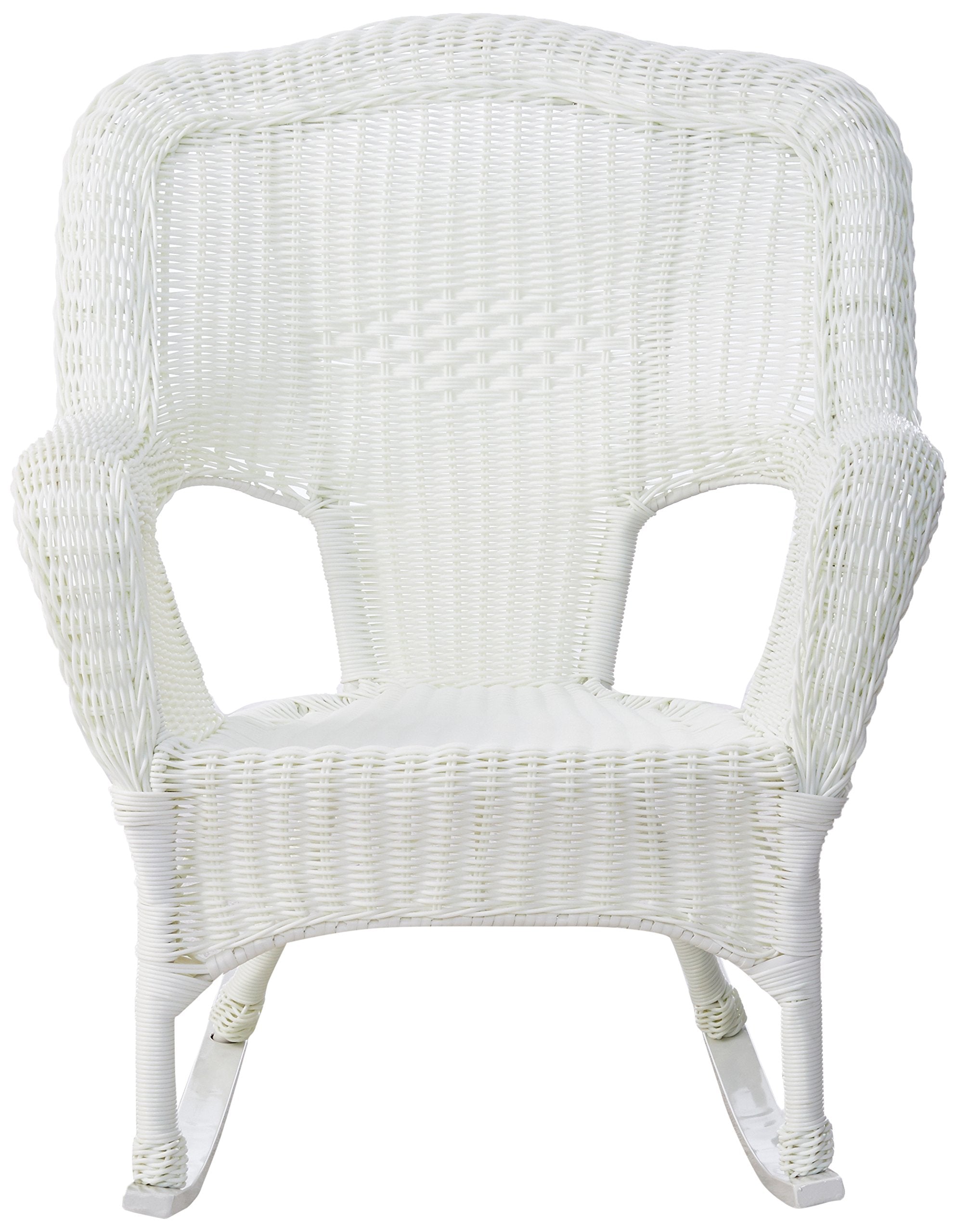 International Caravan Furniture Piece Camelback Resin Wicker Rocker