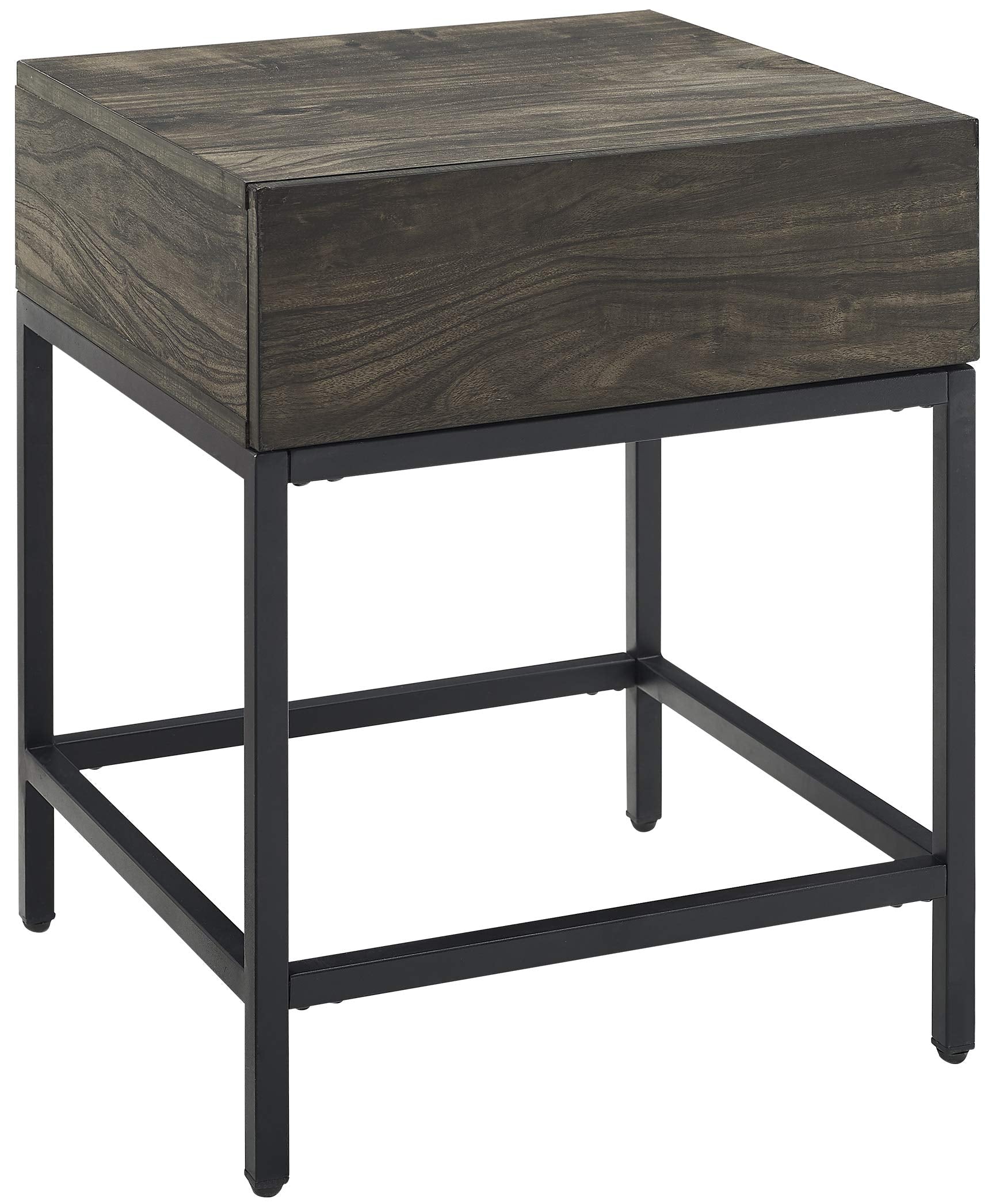 Crosley Furniture Jacobsen Small Side End Table With Storage Drawer For Living Room, Brown Ash