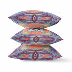 HomeRoots 18â€ Purple Orange Geo Tribal Suede Throw Pillow