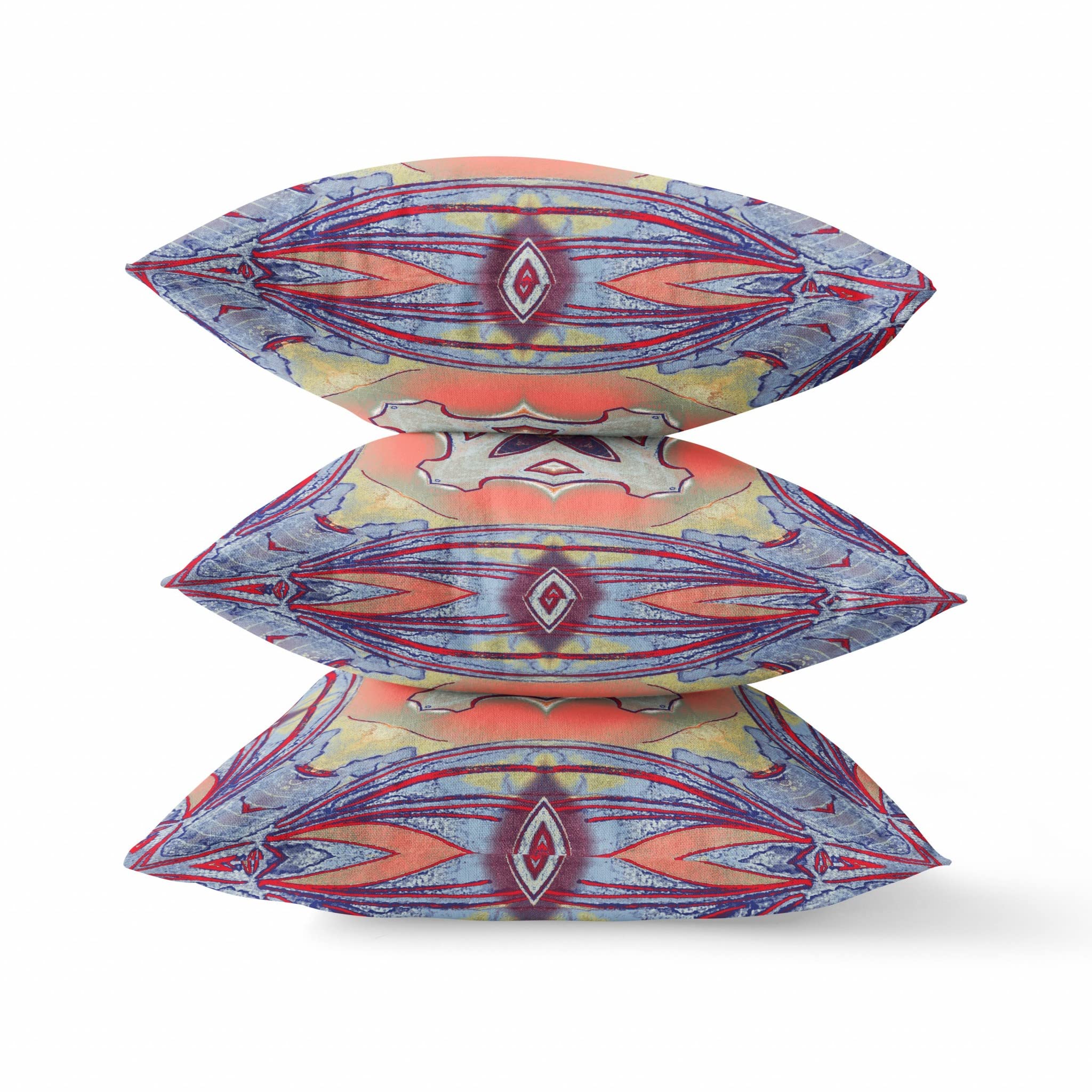 HomeRoots 18â€ Purple Orange Geo Tribal Suede Throw Pillow