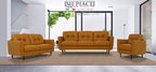 Acme Radwan Tufted Leather Loveseat in Caramel