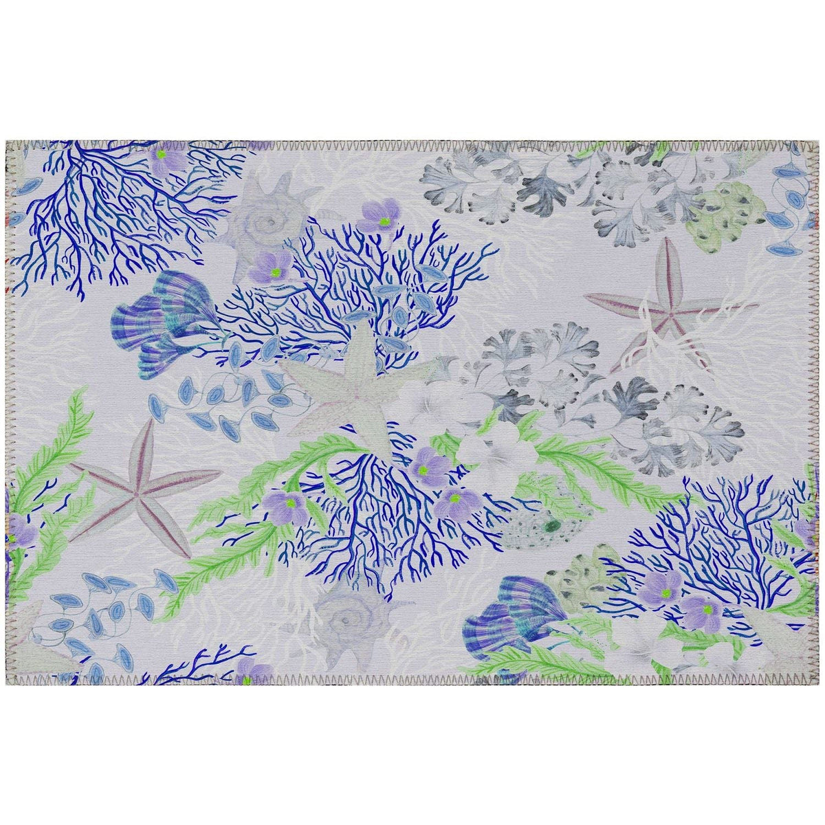 Seabreeze Sz1 Purple Coastal Rug Rectangle 5' X 7 ' 6&quot;
