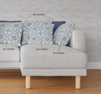 HomeRoots Light Blue White Broadcloth 26â€ Powder Blue Paisley Indoor Outdoor Throw Pillow