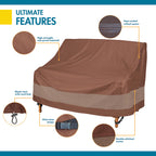 Duck Covers Ulv623835 Ultimate Patio Loveseat Cover, 62 'W X 38' D X 35' H, Mocha Cappuccino, Patio Furniture Covers