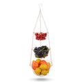 IBERG 3 Tier Hanging Basket, Metal Kitchen Organizer (Copper)