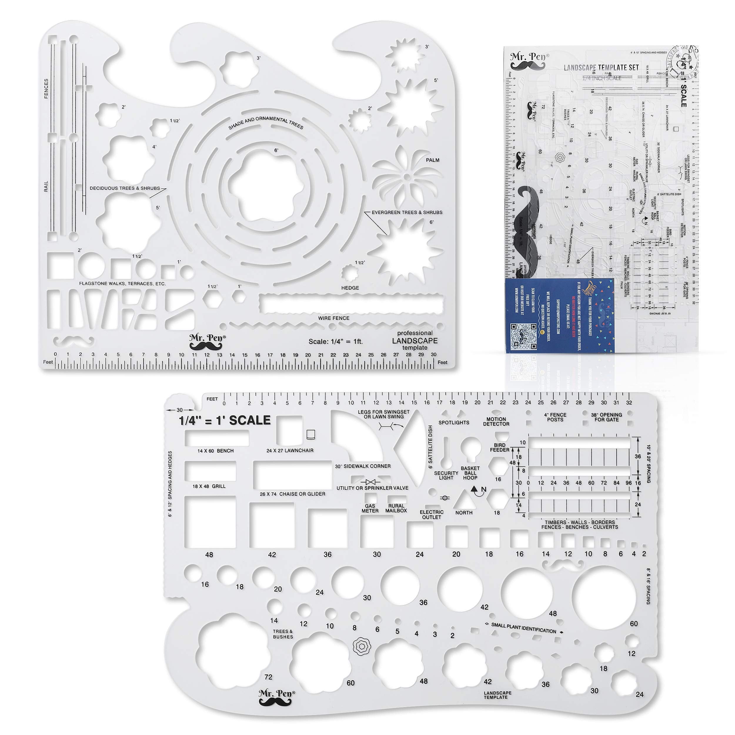 Mr. Pen- Landscape Templates, Architectural Templates, Drafting Tools, Landscaping Tools, Landscape Design Template, Drafting Ru