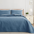Exclusivo Mezcla King Size Quilt Bedding Set, Lightweight Bluish Grey Quilts King Size For All Seasons, Soft Microfiber Bedsprea