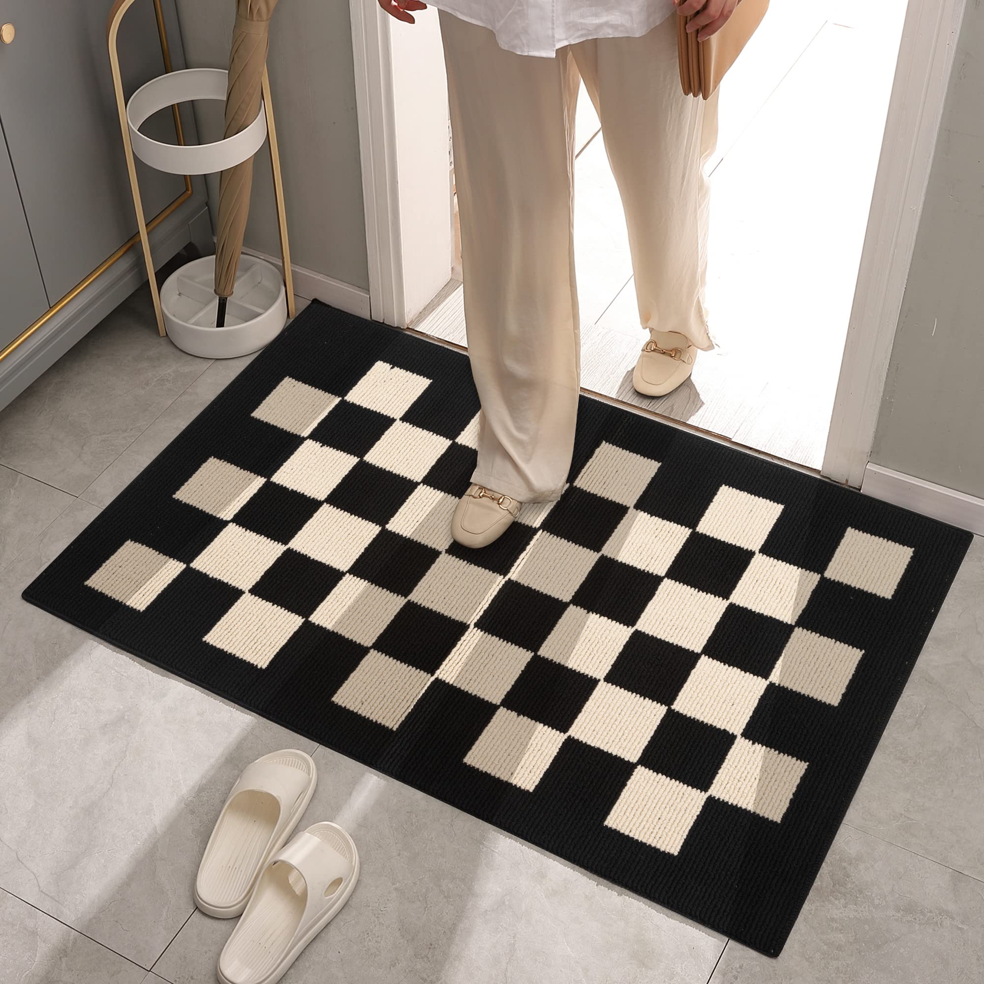 Granny Says Indoor Doormat,32' X 48', Non-Slip Front Door Mats, Outdoor Welcome Mat Washable, Low Profile Indoor Door Mats For