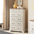 T4TREAM 6 Drawers Dresser Chests for Bedroom, 48 Tall Rustic Chset of Drawers, Wood Dressers Organizer for Bedroom, Living Room,