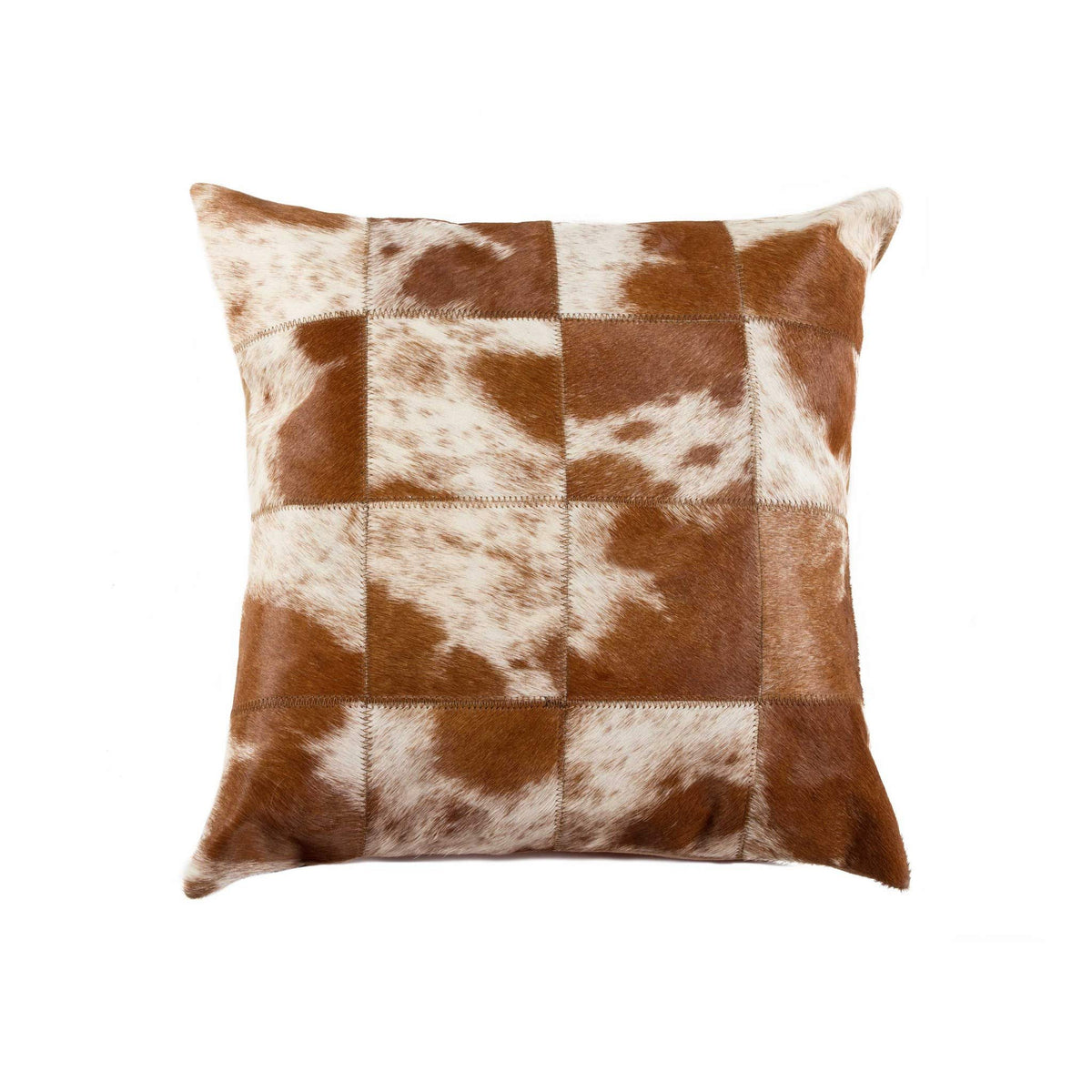 HomeRoots Cowhide Pillow 18' X 18' - Salt & Pepper Brown/White