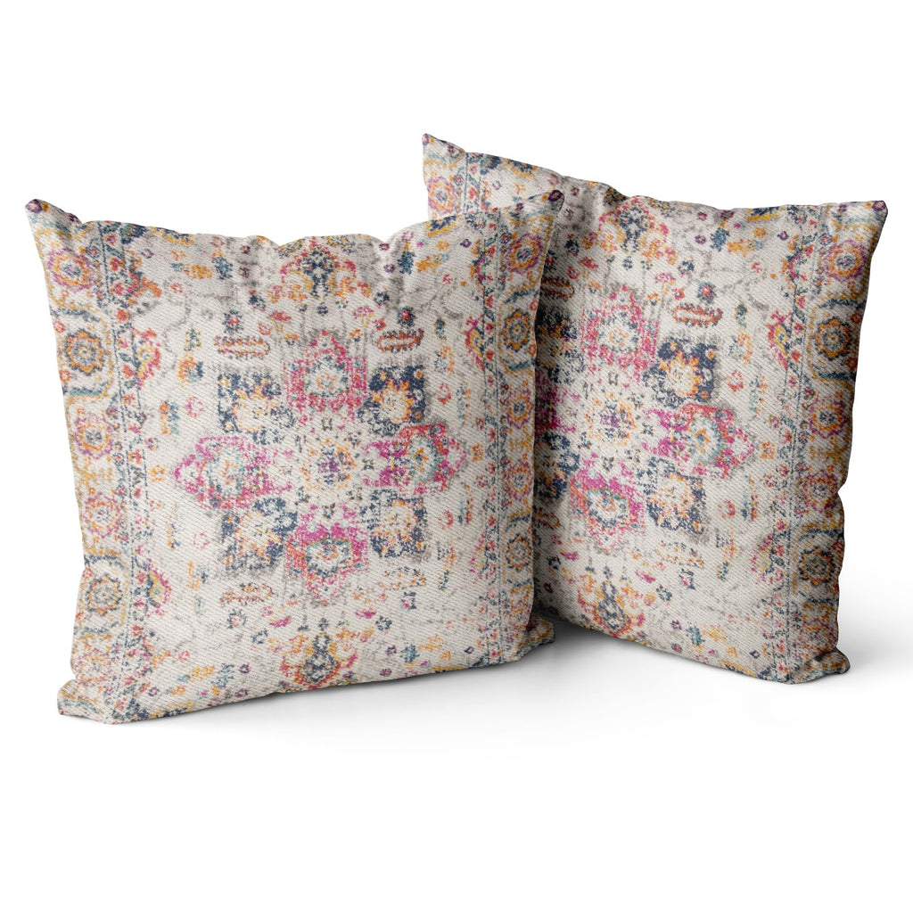 Snycler Boho Throw Pillow Covers 16X16 Inch Set Of 2 Burnt Yellow Terracotta Rust Colored Throw Pillows Double Sided Boho Home S