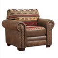 American Furniture Classics Os Home Office Furniture Club Chair, Microfiber, Brown With Sierra Lodge Tapestry