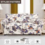 Searchi Stretch Sofa Cover Printed Couch Cover, Floral Pattern 3 Pieces Loveseat Slipcover With 2 Separate Cushion Cover, Washable Furniture Protector For Living Room(Loveseat, Flower Pattern)