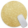 Amcove Gold Glitter Gaming Round Mouse Pad Custom Design,Fashion Non-Slip Rubber Square Mousepad For Present Support Computers L