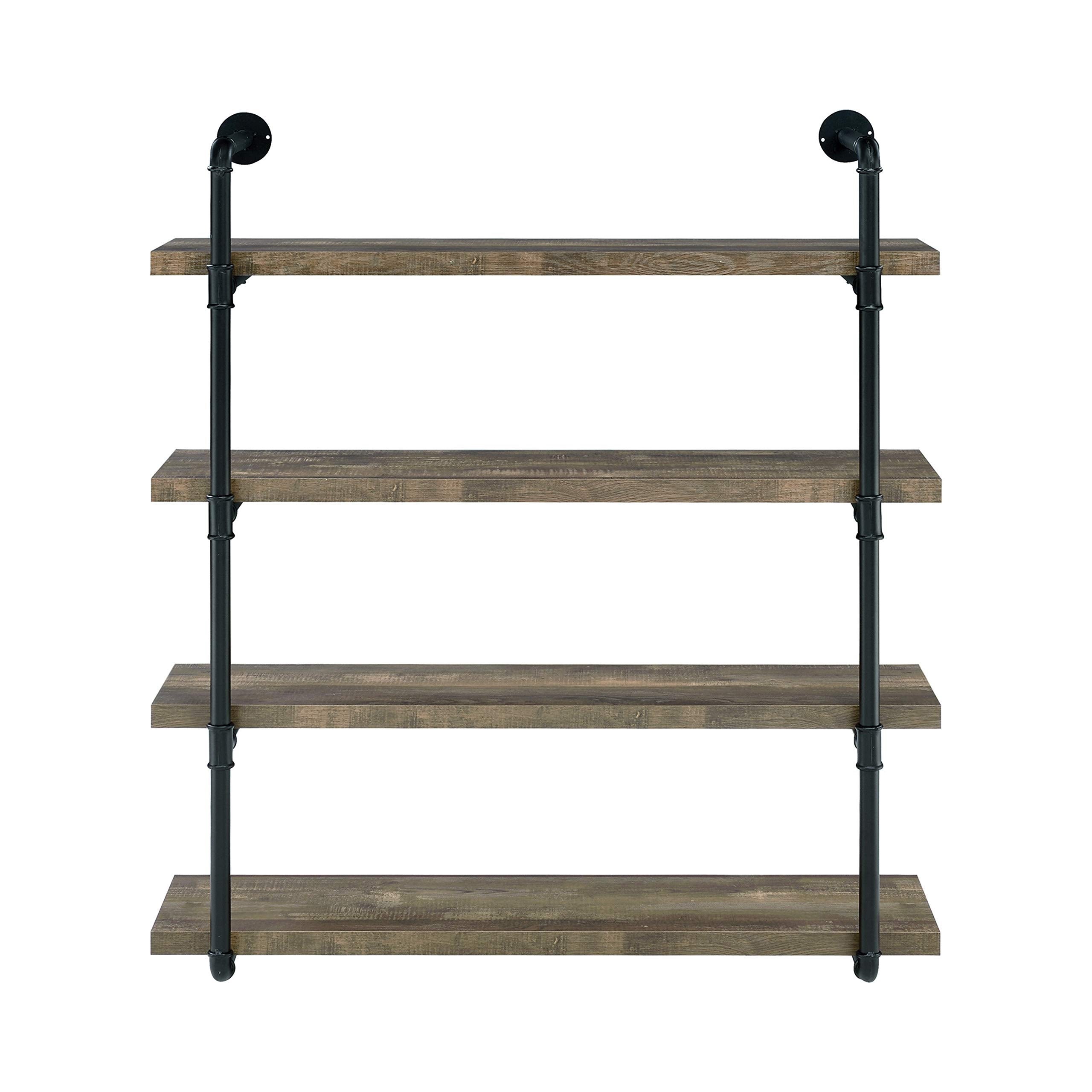 Coaster Home Furnishings 40-inch Wall Shelf Black and Rustic Oak