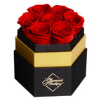 Glamour Boutique 7-Piece Forever Red Rose Box - Preserved Roses In A Box, Immortal Roses In A Box That Last A Year - Eternal Ros