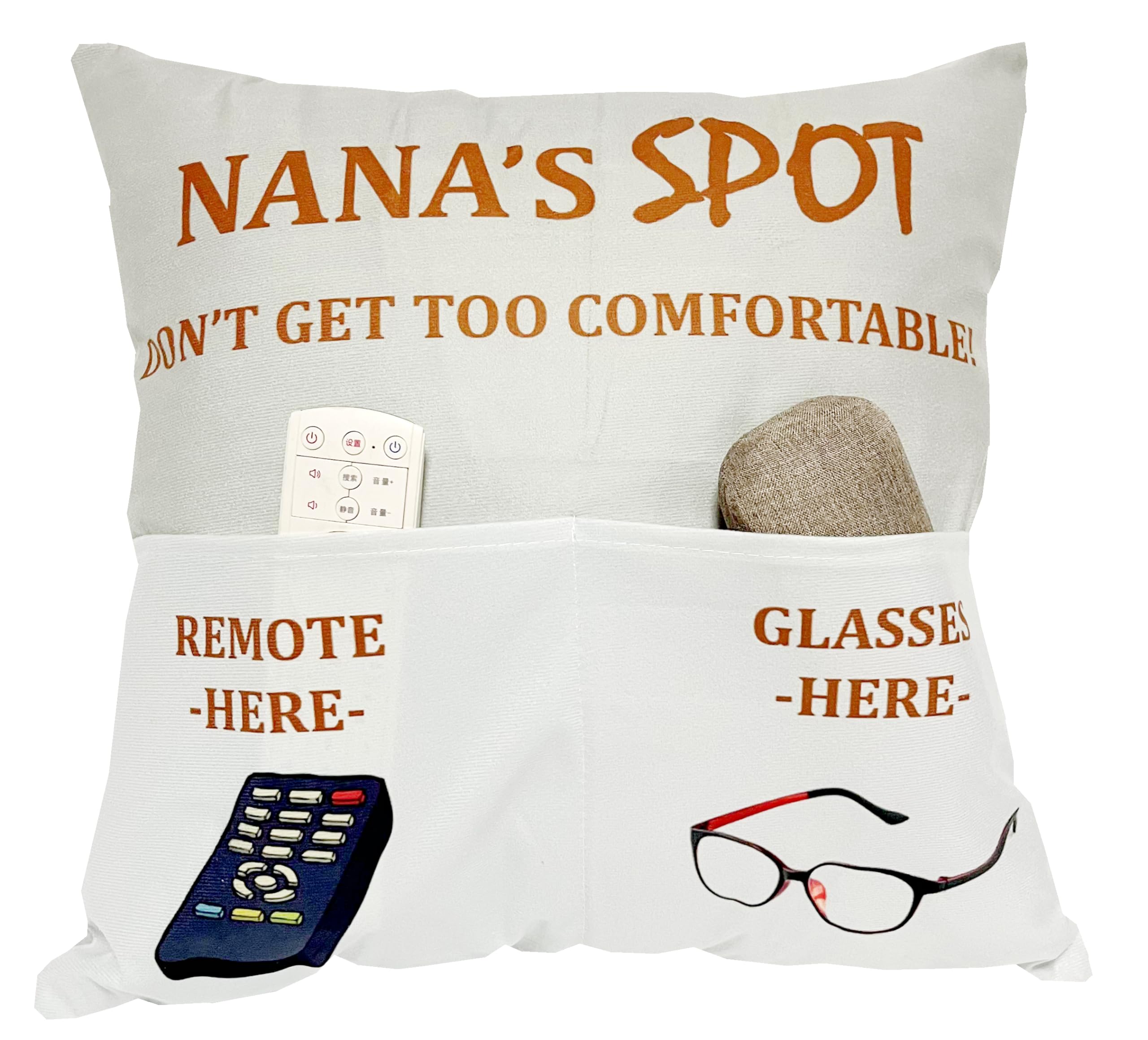Nana Gifts Grandma Gifts, 2-Pocket Nana Throw Pillow Covers 18X18 Inch, Birthday Christmas Stocking Stuffers Valentine'S Day Gif