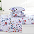 Azores 300 Thread Count Organic Cotton Deep Pocket Bed Sheet Set, Fits Up To 19 Inch Mattress - King, Estella/Multicolor