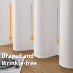 Bgment Natural Faux Linen Curtains For Bedroom, Grommet Thick Linen Semi Sheer Drapes Light Filtering Privacy Window Treatments Curtains For Living Room, Set Of 2 Panels, 52 X 63 Inch, White
