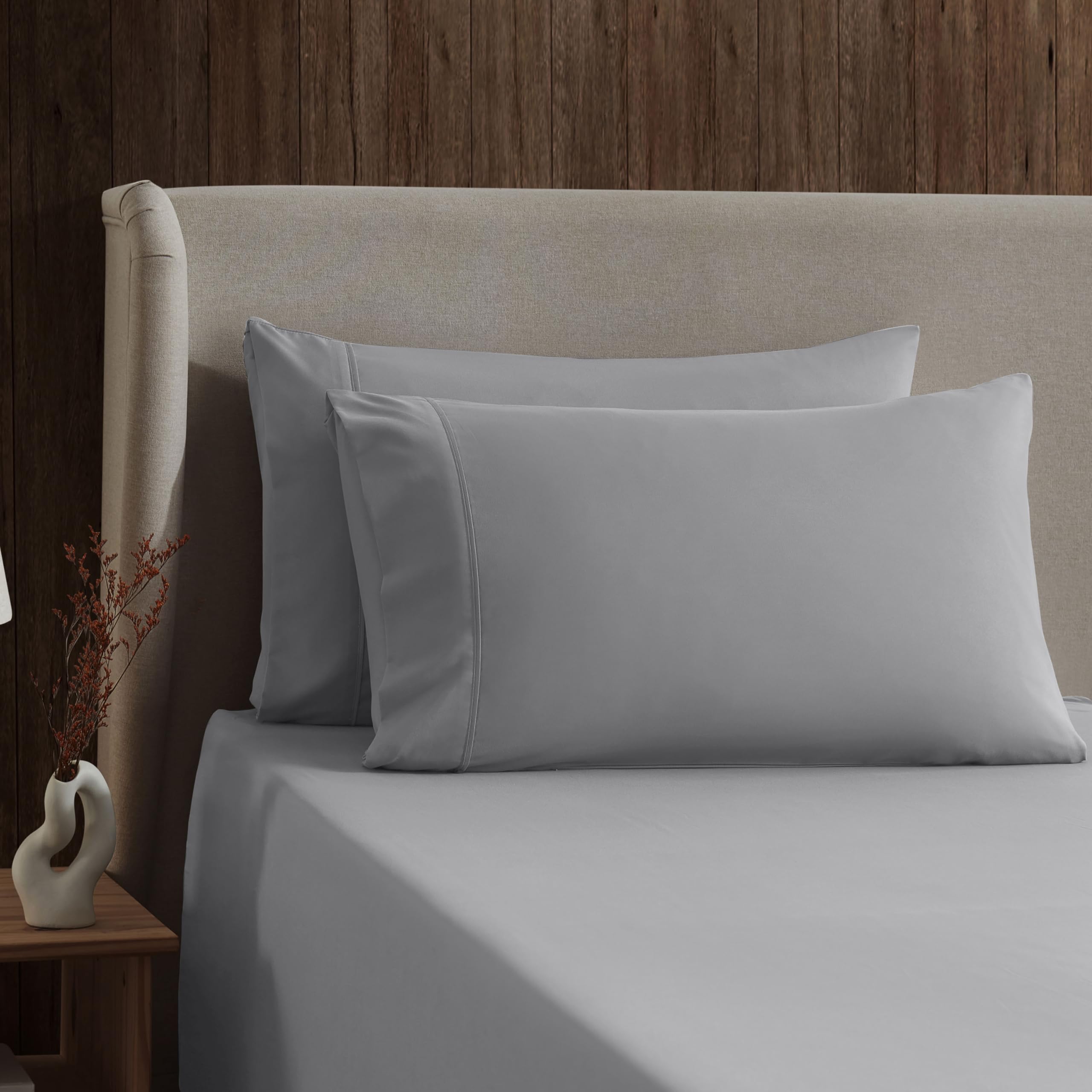 Nestl Full Size Sheet Sets - 4 Piece Full Size Sheets, Deep Pocket, Hotel Luxury, Extra Soft, Breathable And Cooling, Grey Sheets For Full Size Mattress
