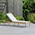 Amazonia Regatta Patio Chaise Lounger | Durable Outdoor Furniture With Teak Finish | Grey Cushion