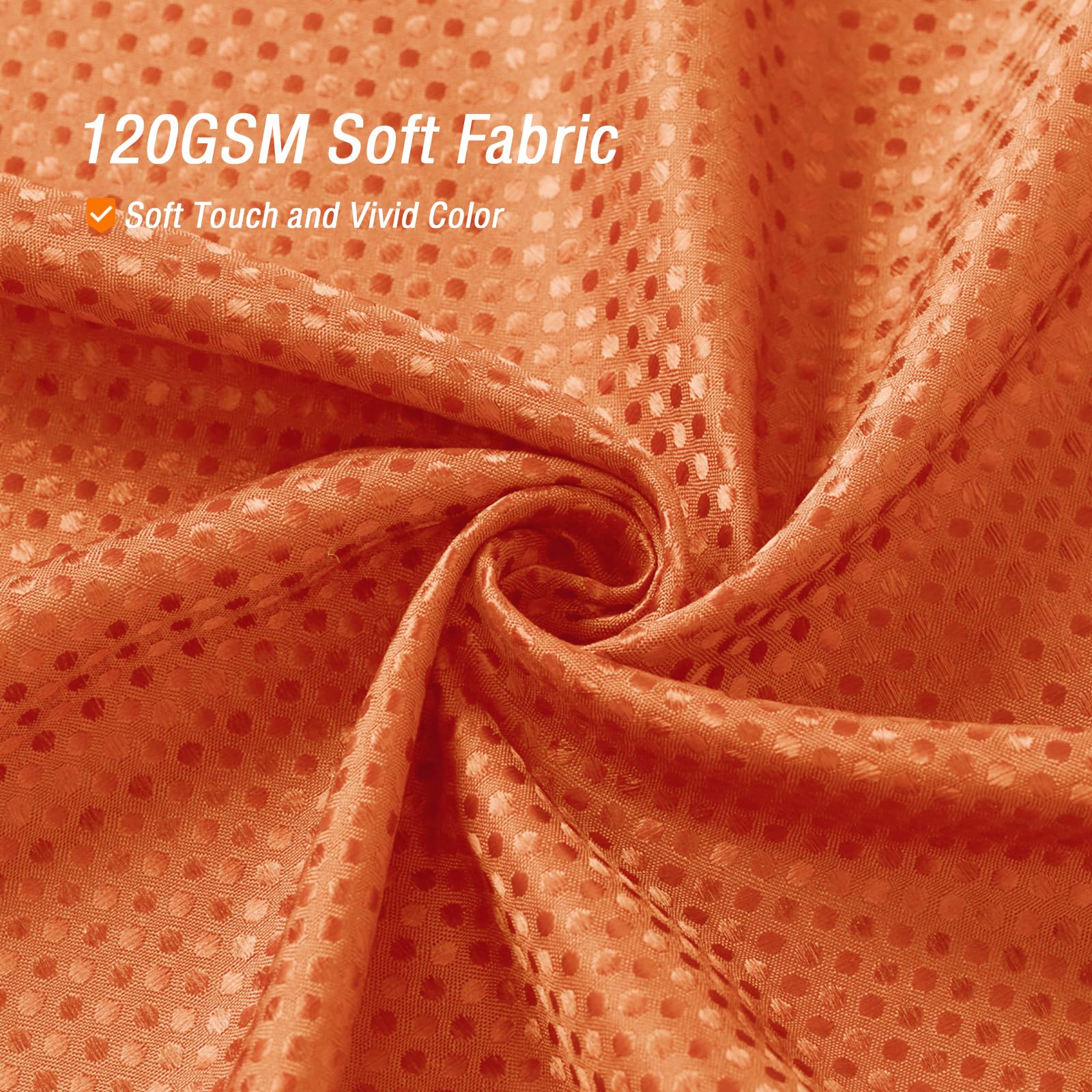 Gibelle Burnt Orange Shower Curtain, Waffle Weave Textured Fabric Shower Curtain For Bathroom - Soft Cloth & Hotel Spa Luxury, W