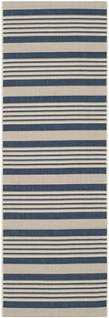 SAFAVIEH Courtyard Collection Runner Rug - 2'3'' x 6'7'', Navy & Beige, Non-Shedding & Easy Care, Indoor/Outdoor & Washable-Idea