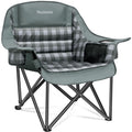 Youtanic Padded Camping Chairs for Adults, Heavy Duty 400 lbs Foldable Lawn Chair, Oversized Ergonomic Outdoor Seat with Classic