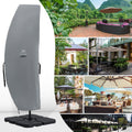 Cooshade 600D Patio Umbrella Parasol Cover Waterproof Outdoor Anti-Uv Protective Cover With Zipper Fits Cantilever Offset Umbrel